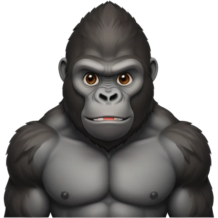 gorilla face close-up banging on his chest emoji