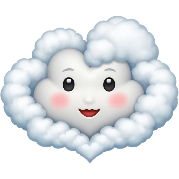heart shaped cloud texture emoji