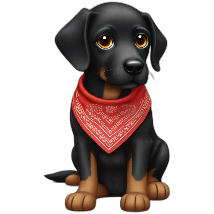 black-dog-red-bandana emoji