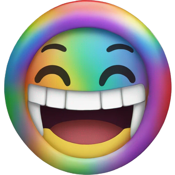 A rainbow smile emoji