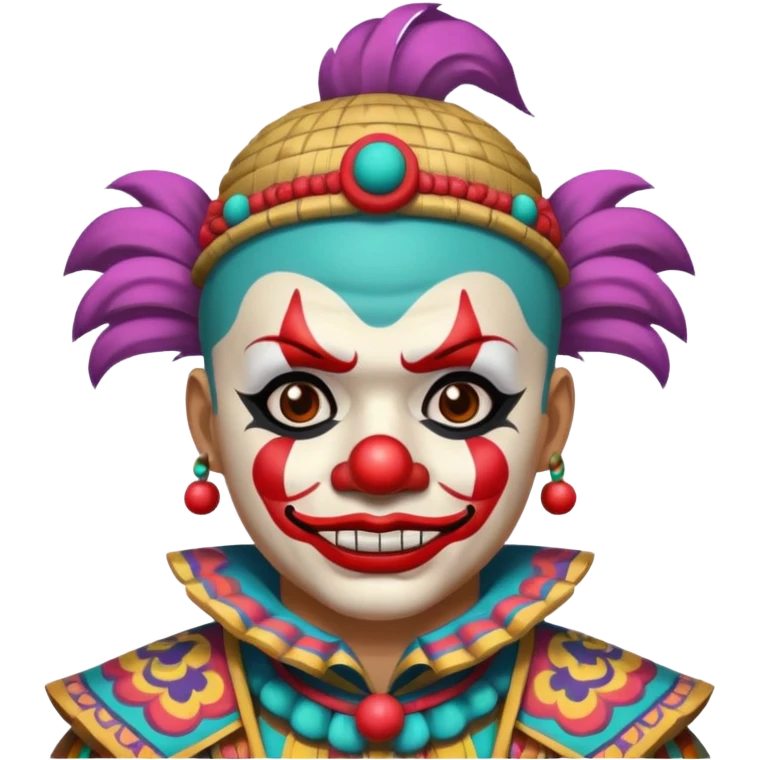 clown, wearing mayan samurai custome emoji
