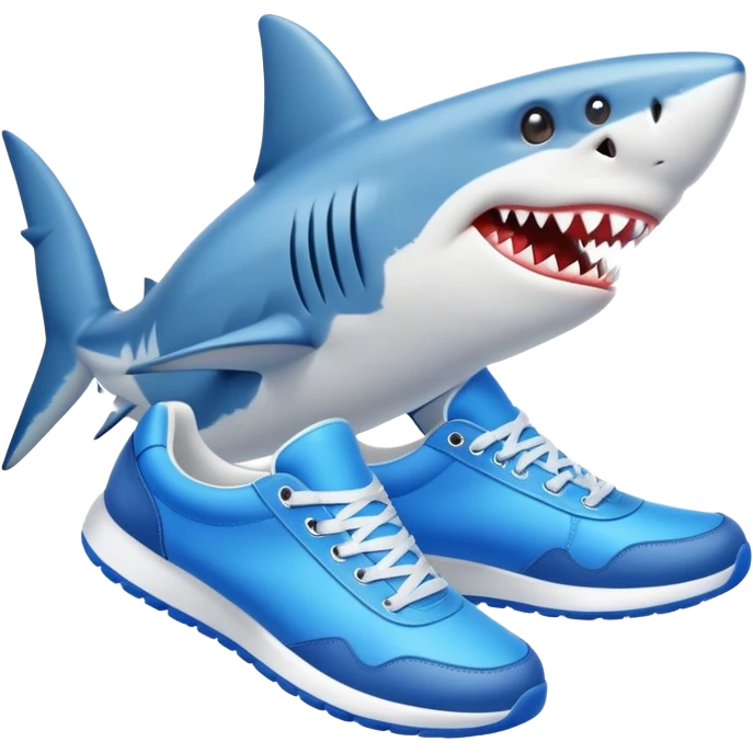 Me puedes hacer un tiburon con zapatillas azules emoji