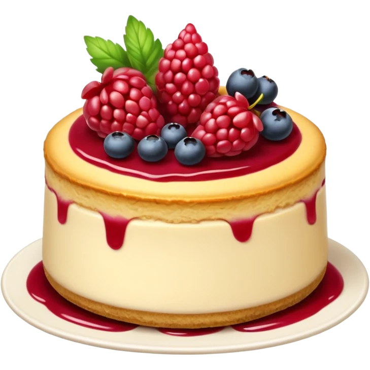Thick and tall cheesecakes with berries on top emoji