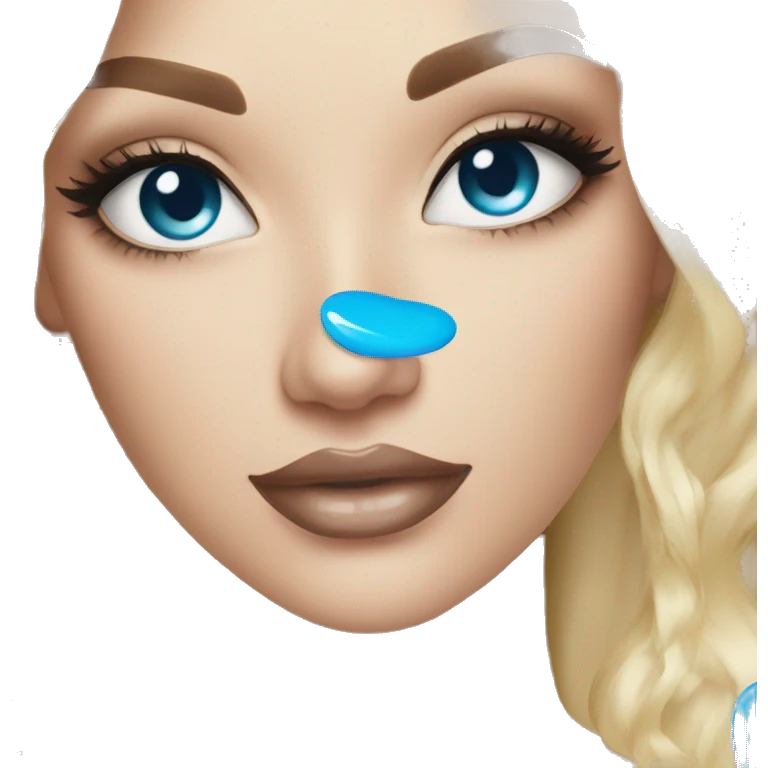 blond and blue eyes Nail tech with polish emoji