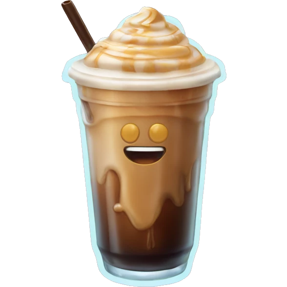 Big iced coffee with caramel  emoji