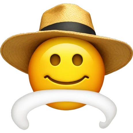 sun with a smiley face and hat on it emoji