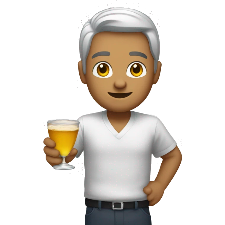 Mesero con bandeja y copas emoji