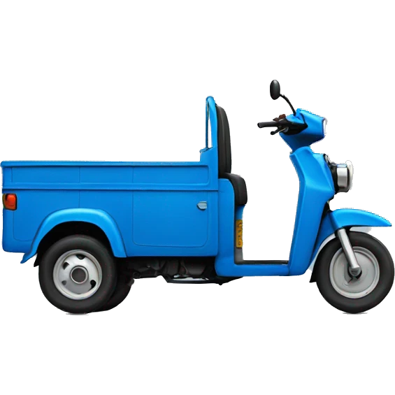 3 wheeler tuk tuk blue  emoji