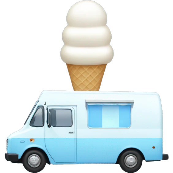 minimalistic pearl blue ice-cream van emoji