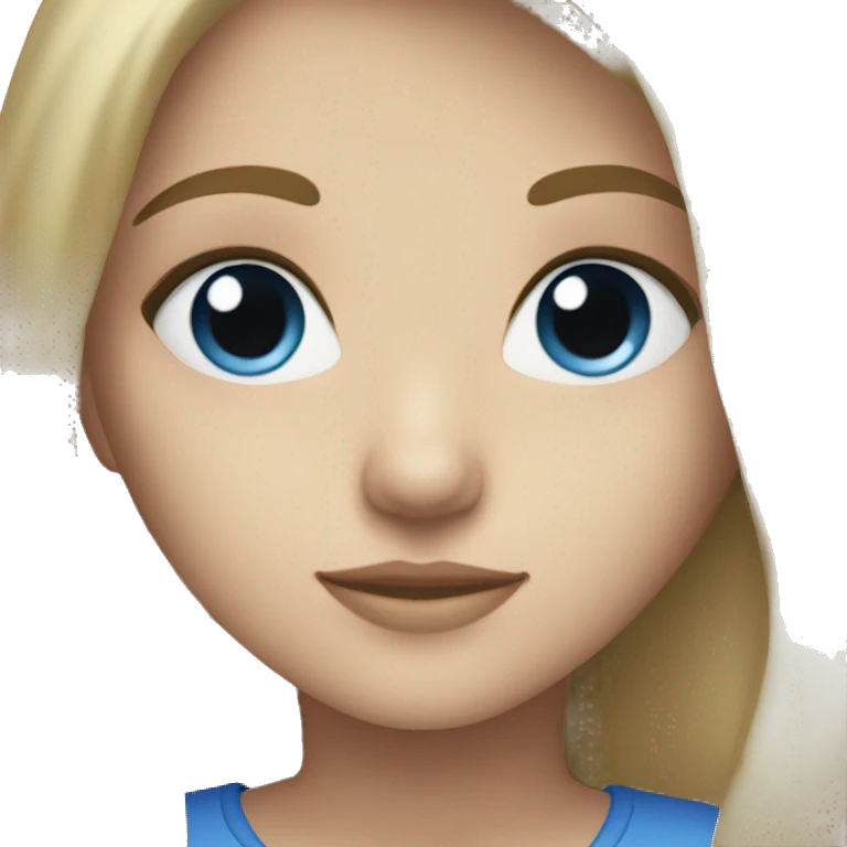 dark blonde hair girl with grey blue eyes emoji