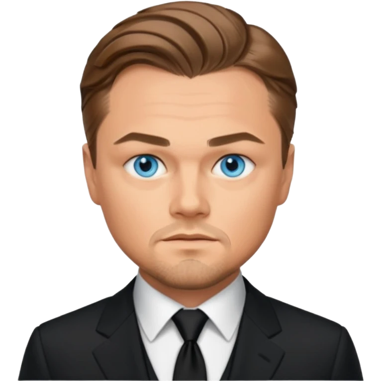 Leonardo DiCaprio with blue eyes, black suit emoji
