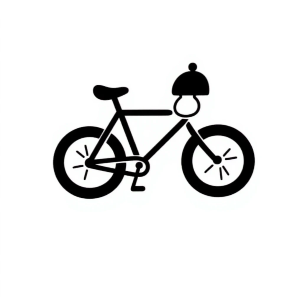 Hand-drawn bicycle with bell emoji
