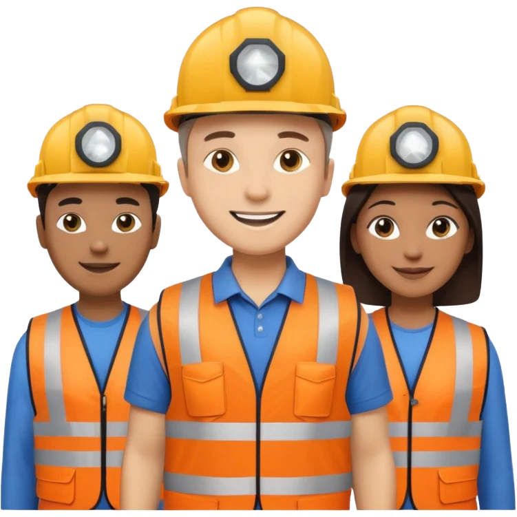 group of multiracial railway engineer standing emoji