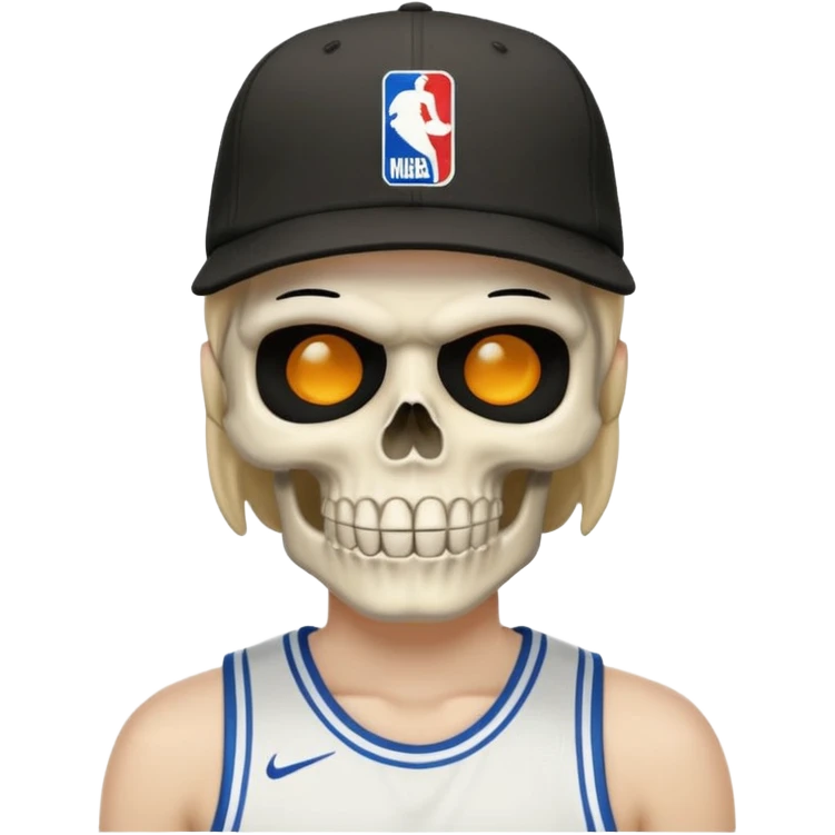 💀 with a backwards NBA hat emoji