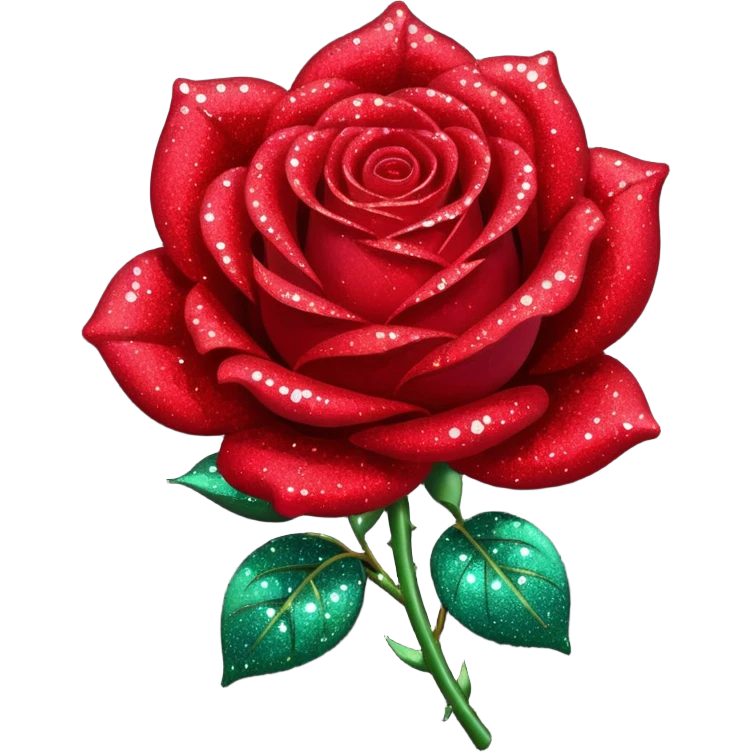 red glitter rose emoji