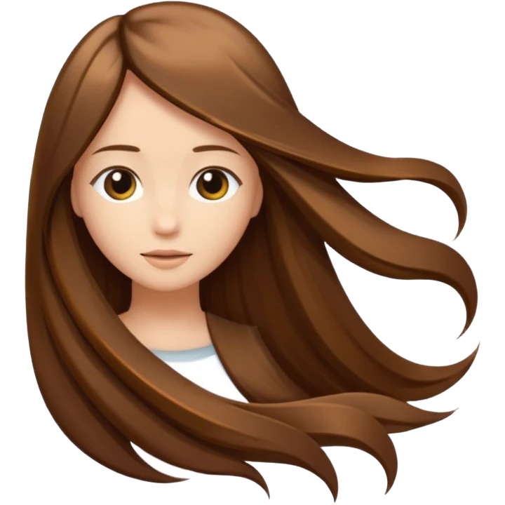 Just a long hair flowing with no face and only straight hair emoji