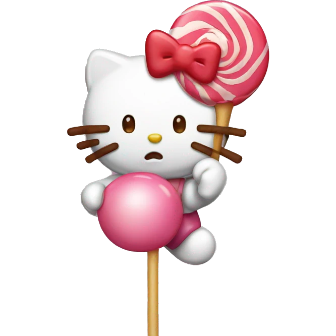 Hello kitty eating a lollipop  emoji