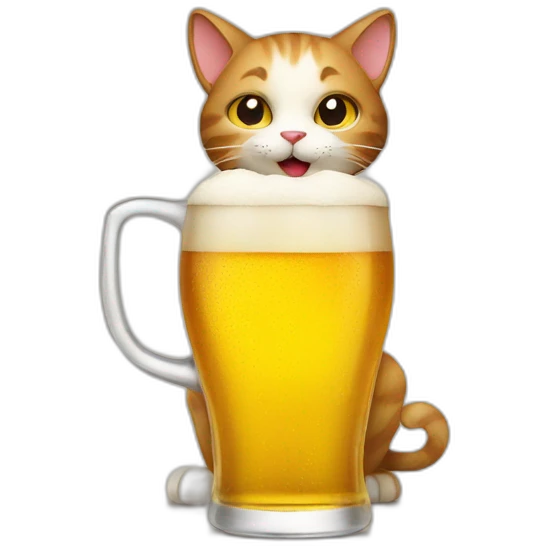 Cat drink a beer emoji