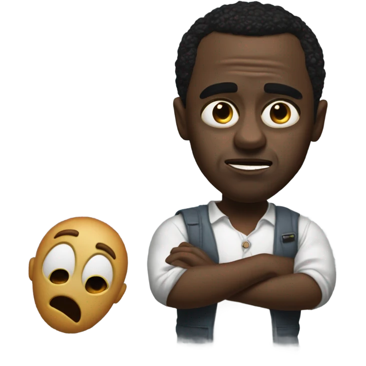 A hyper realistic version of a horror movie called the diddy  emoji
