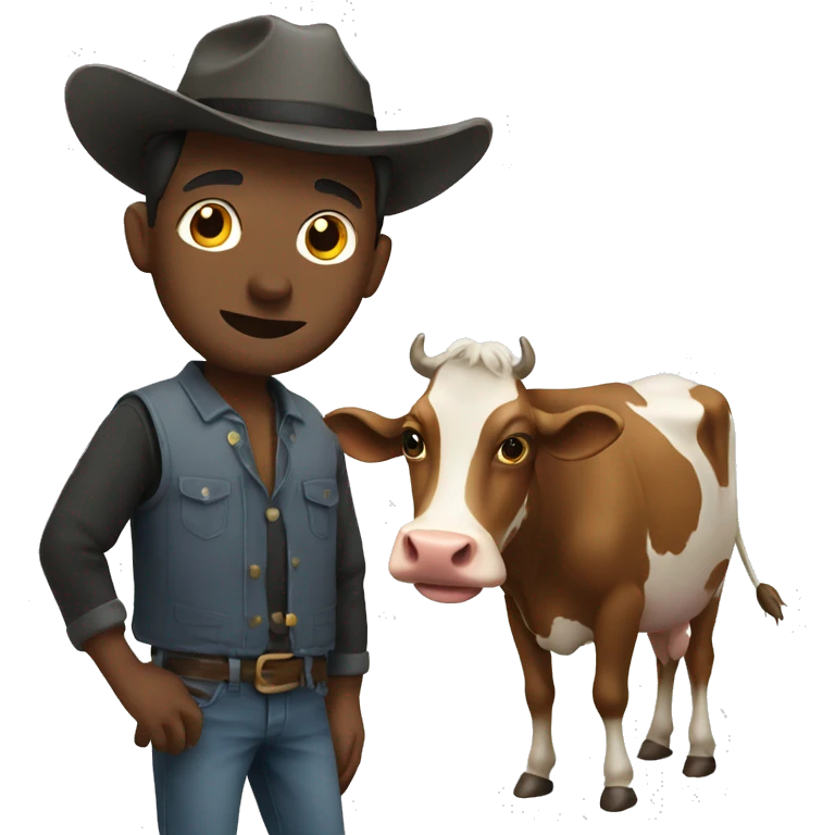 men with cow  emoji