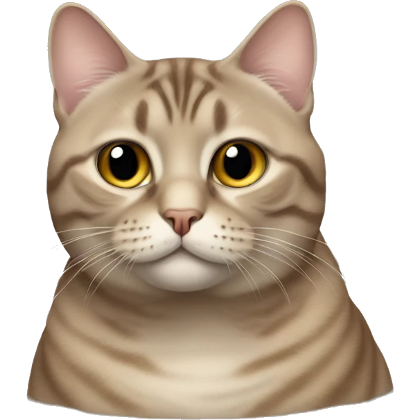 very fat taupe tabby cat emoji
