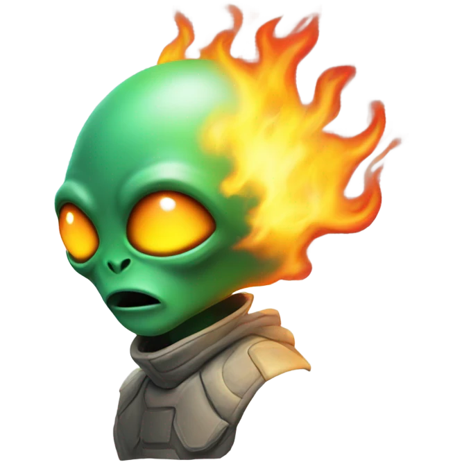 An alien on fire  emoji