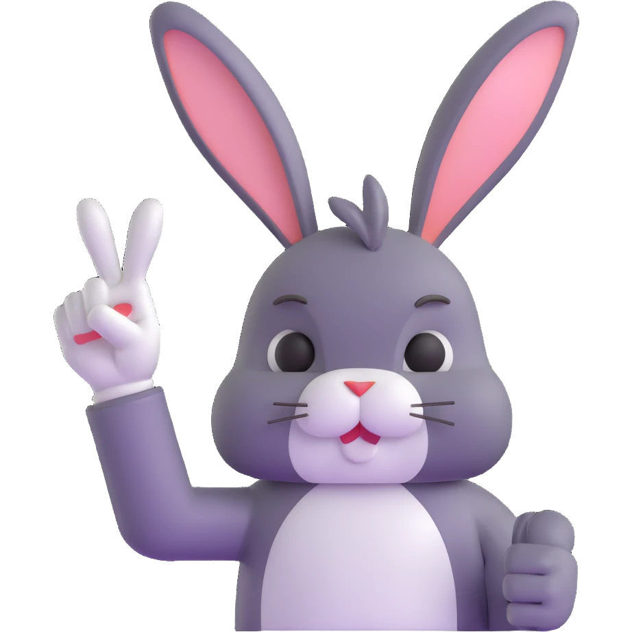 bunny showing the middle finger emoji