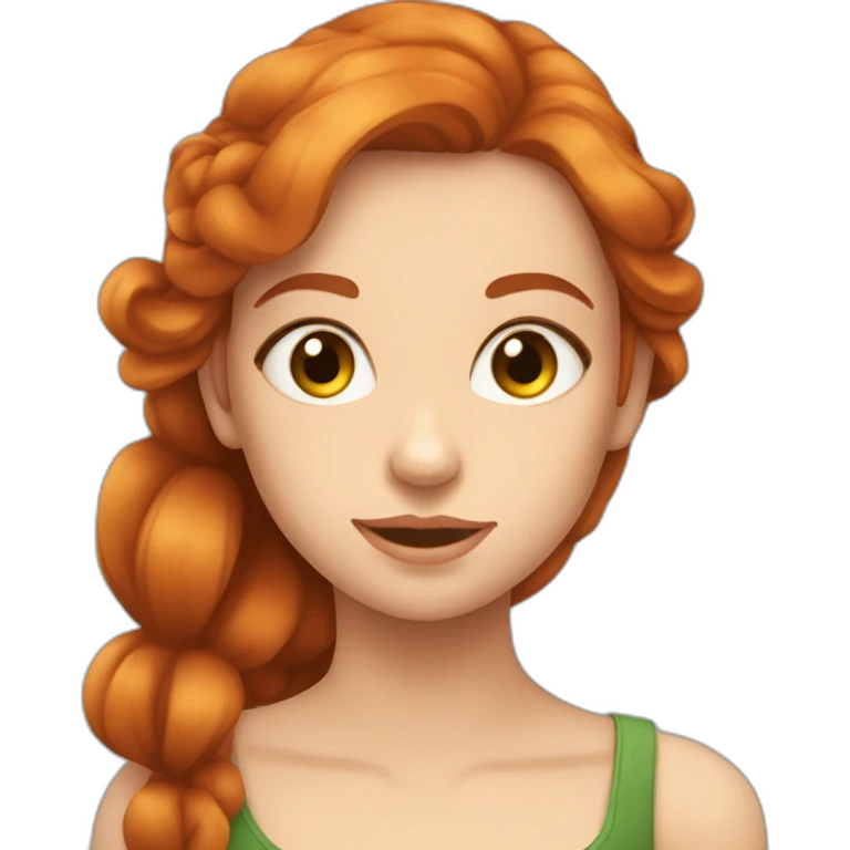 Une fille rousse aux yeux verts emoji