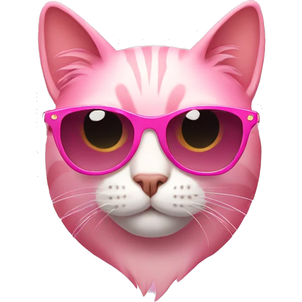 Pink cat with sunglasses  emoji