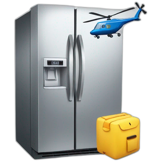 refrigerator and helicopter emoji