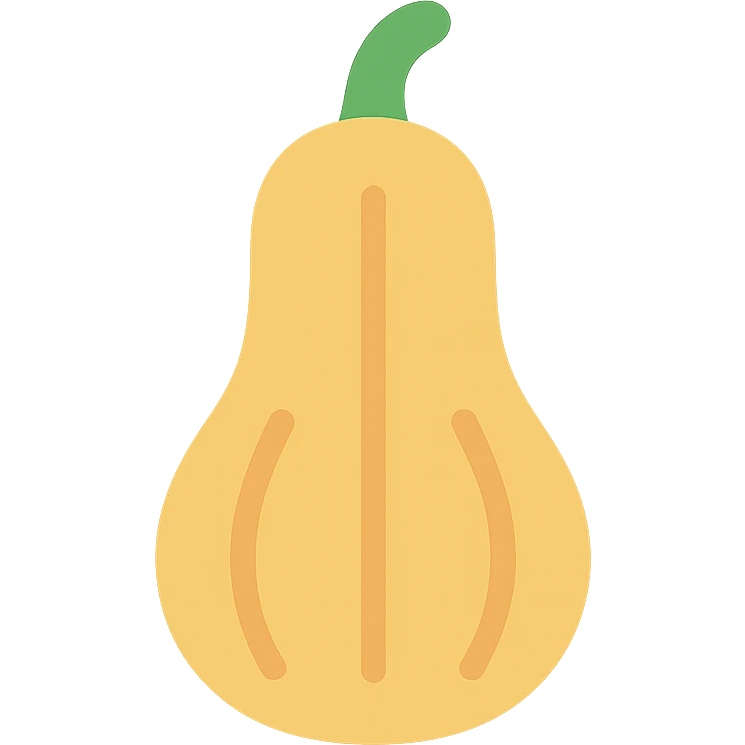 colored icon of a squash fruit with green stem and yellow-orange body emoji
