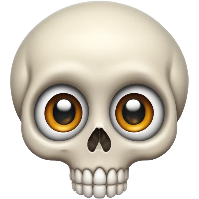 cute cartoon skull, big eyes emoji
