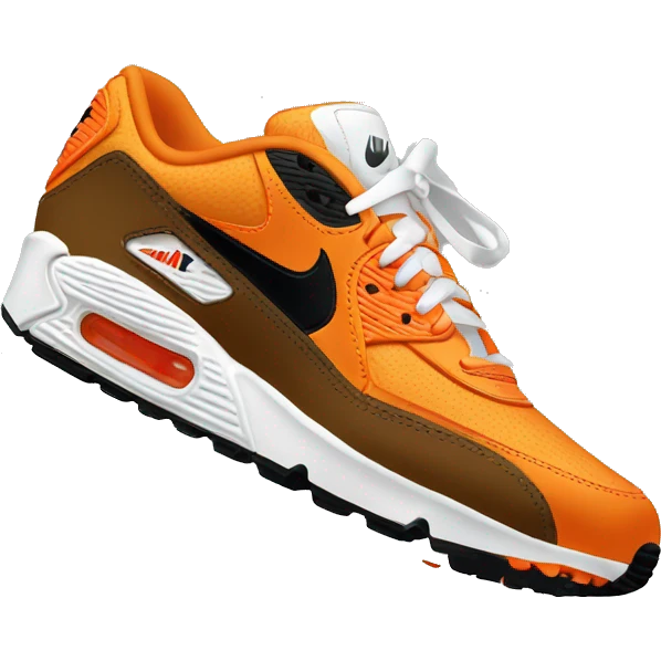 Nike Air Max 90 orange and black emoji