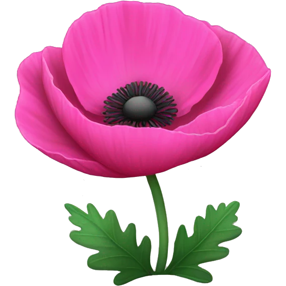 Bright pink poppy emoji