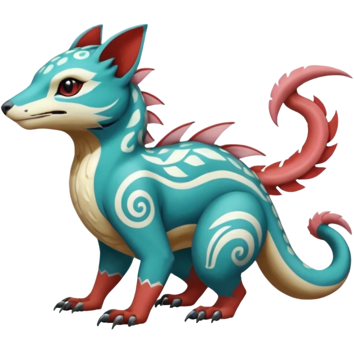  exotic tropical ornate Asian painted cyber-Sleuth-Loyd-Garmaddon-Litten-Linoone-Noibat-Fakémon-Pokémon-Vernid-creature emoji