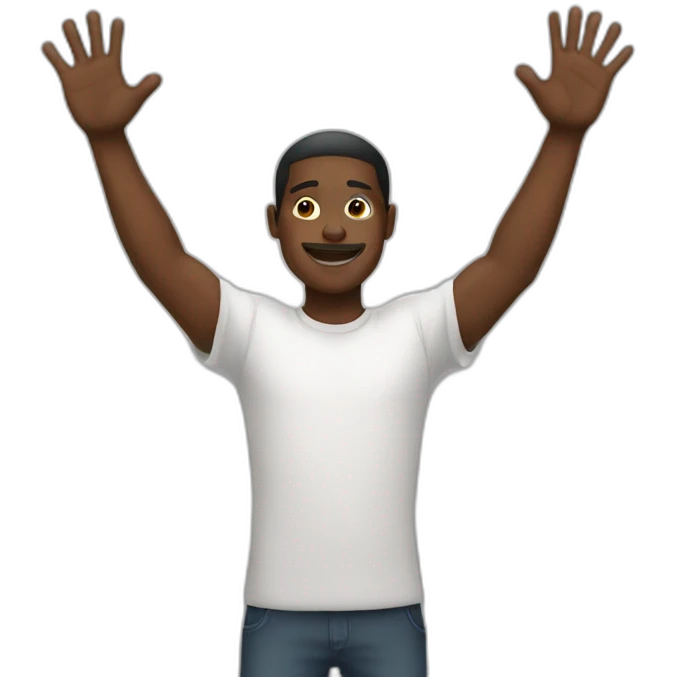 hands up black man emoji