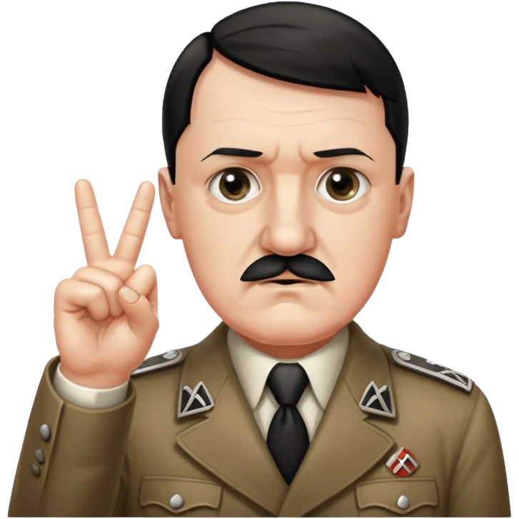Hitler qui lève le 3ème doigt et garde le reste fermé et l’index fermé  emoji