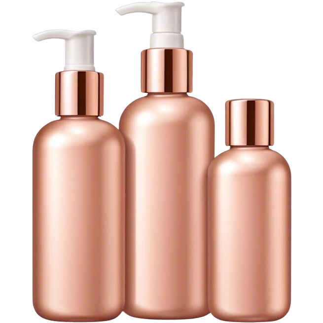 Rose gold skincare bottles emoji