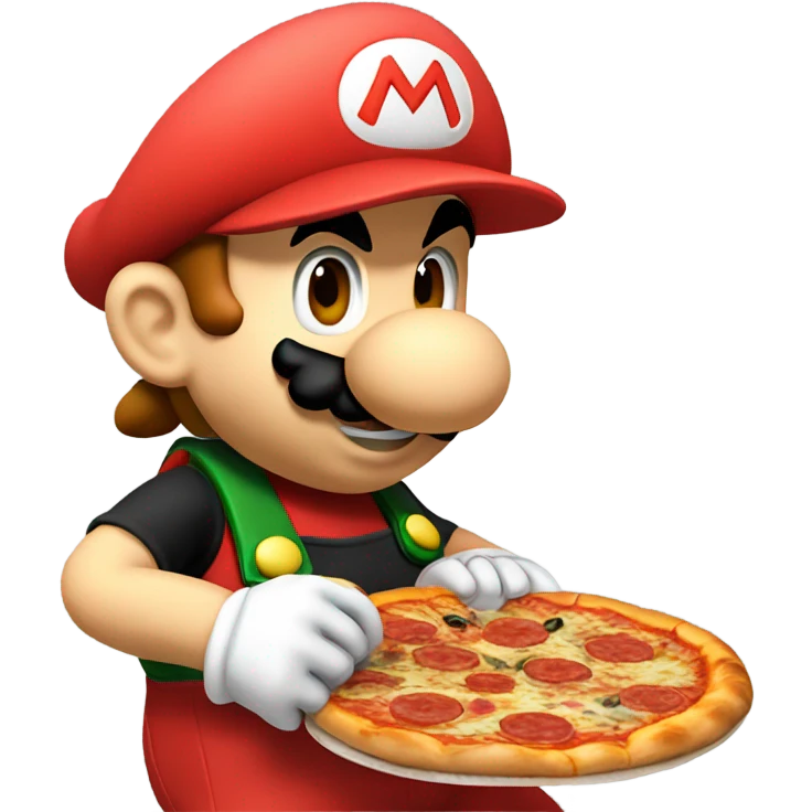 supermario bros eating pizza emoji