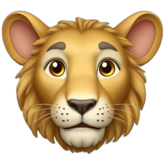 Lapin nain tête lion emoji