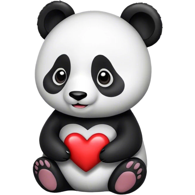 Panda with heart emoji