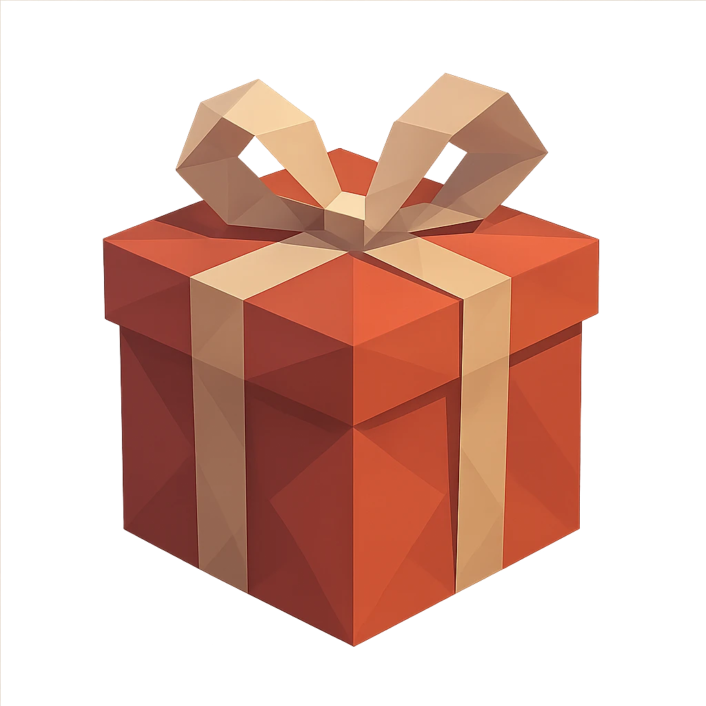 low-poly 3D gift box emoji