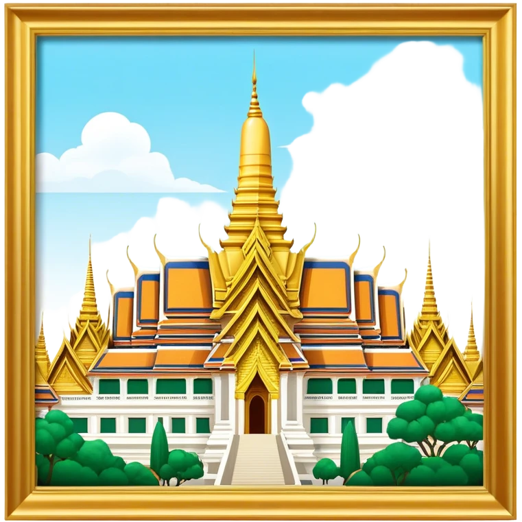 Grand Palace Bangkok Landmark Emoji – Featuring golden spires, Thai architecture, and the Emerald Buddha Temple. emoji