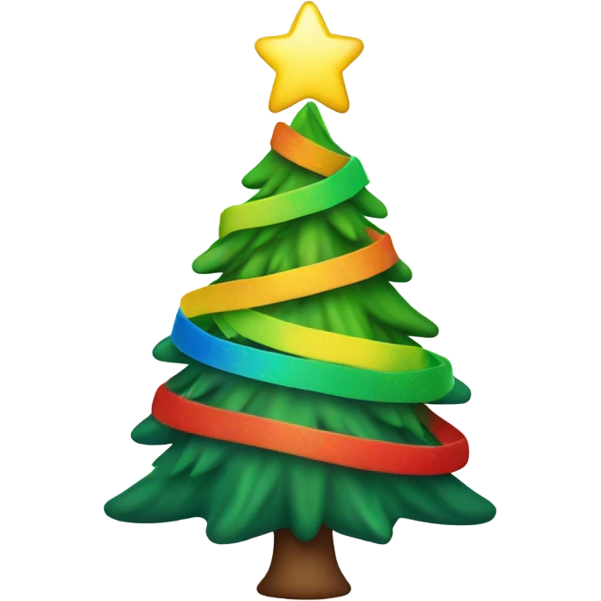 Rainbow Christmas tree singing  emoji