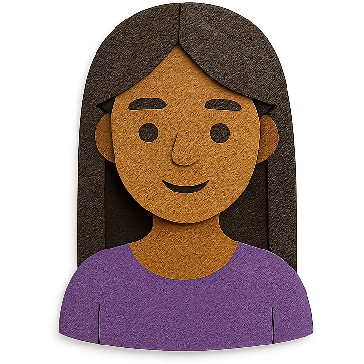 chica morena de pelo largo y liso emoji