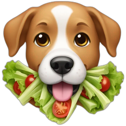 dog eat salad emoji
