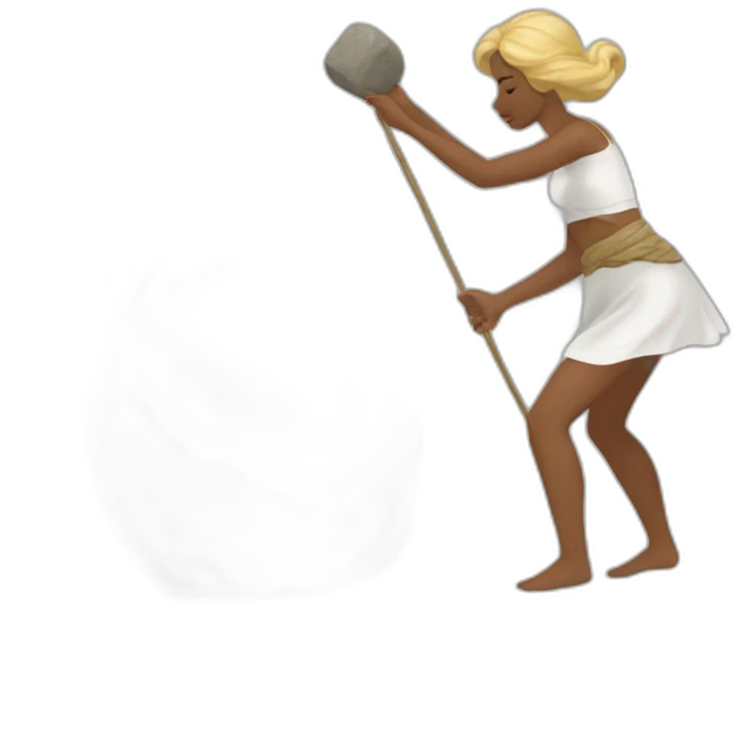 mythology, sissify pulling a rock emoji