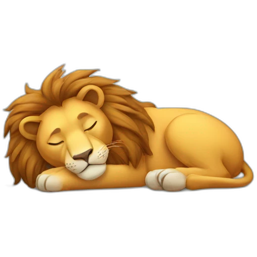 lion sleeping emoji