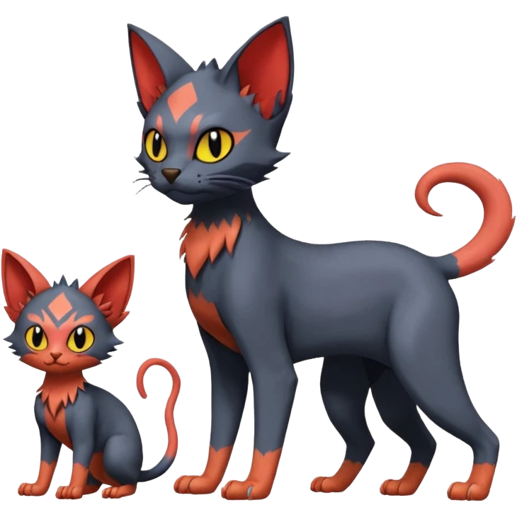 Lykoi-Sphynx-Nargacuga-Litten-Torracat-fusion-Fakemon-Pokémon-creature  emoji