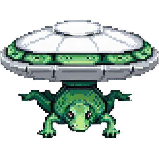 flying saucer abducting a crocodile emoji